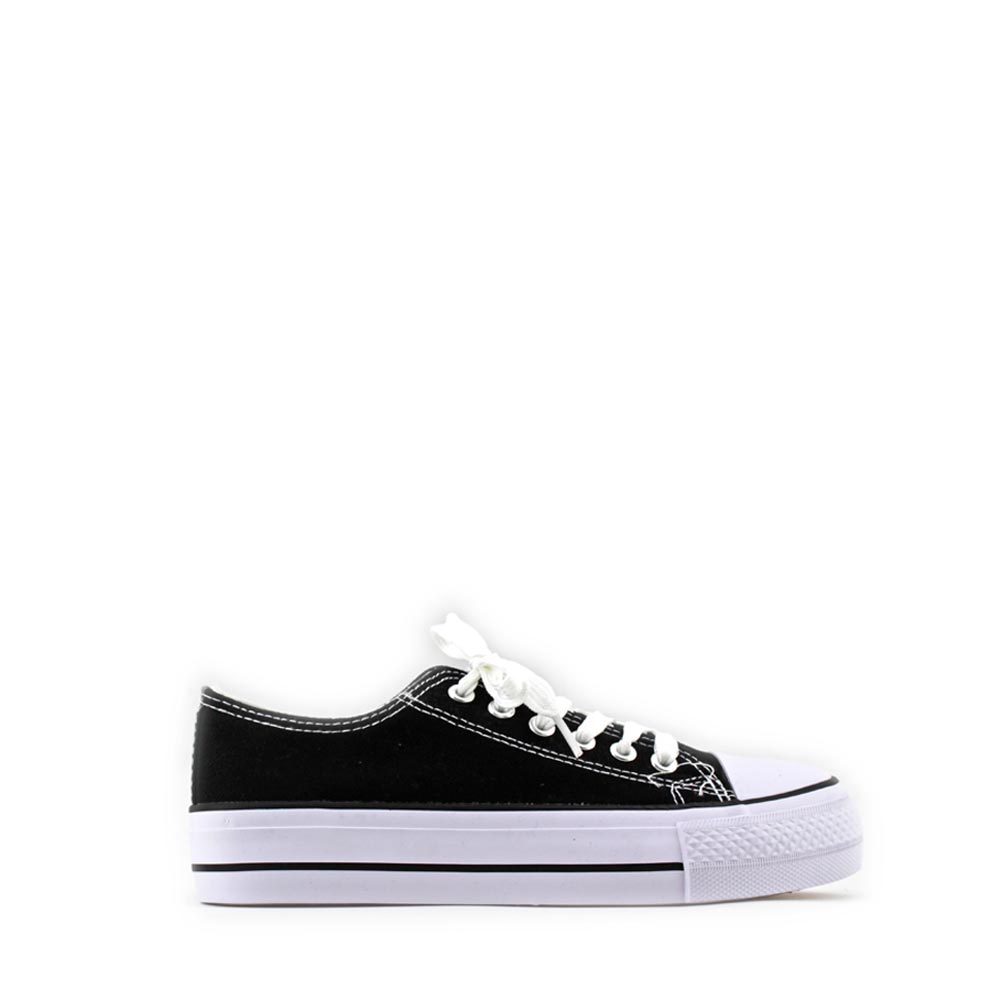 MODELISA Zapatilla De Lona Plataforma Con Cordón Estilo Casual Mujer
