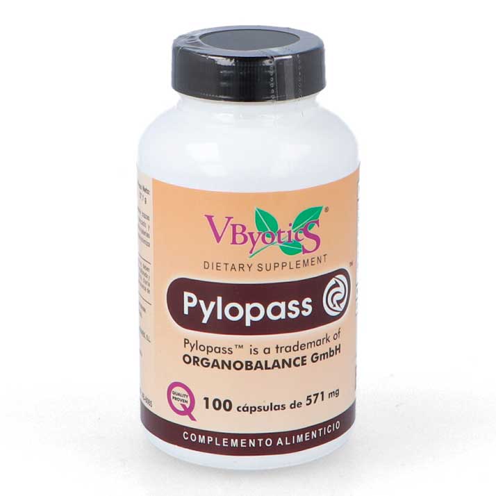Pylopass 100Cap. Vbyotics - Complemento Alimenticio para Paliar Síntomas del Helicobacter Pylori