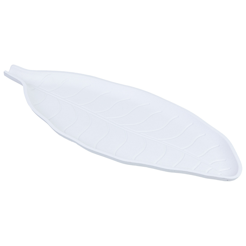 Wonderlust Deco - Bandeja de decoración de madera blanca 40x18x3 cm Blanco 40x18x2.5h cm