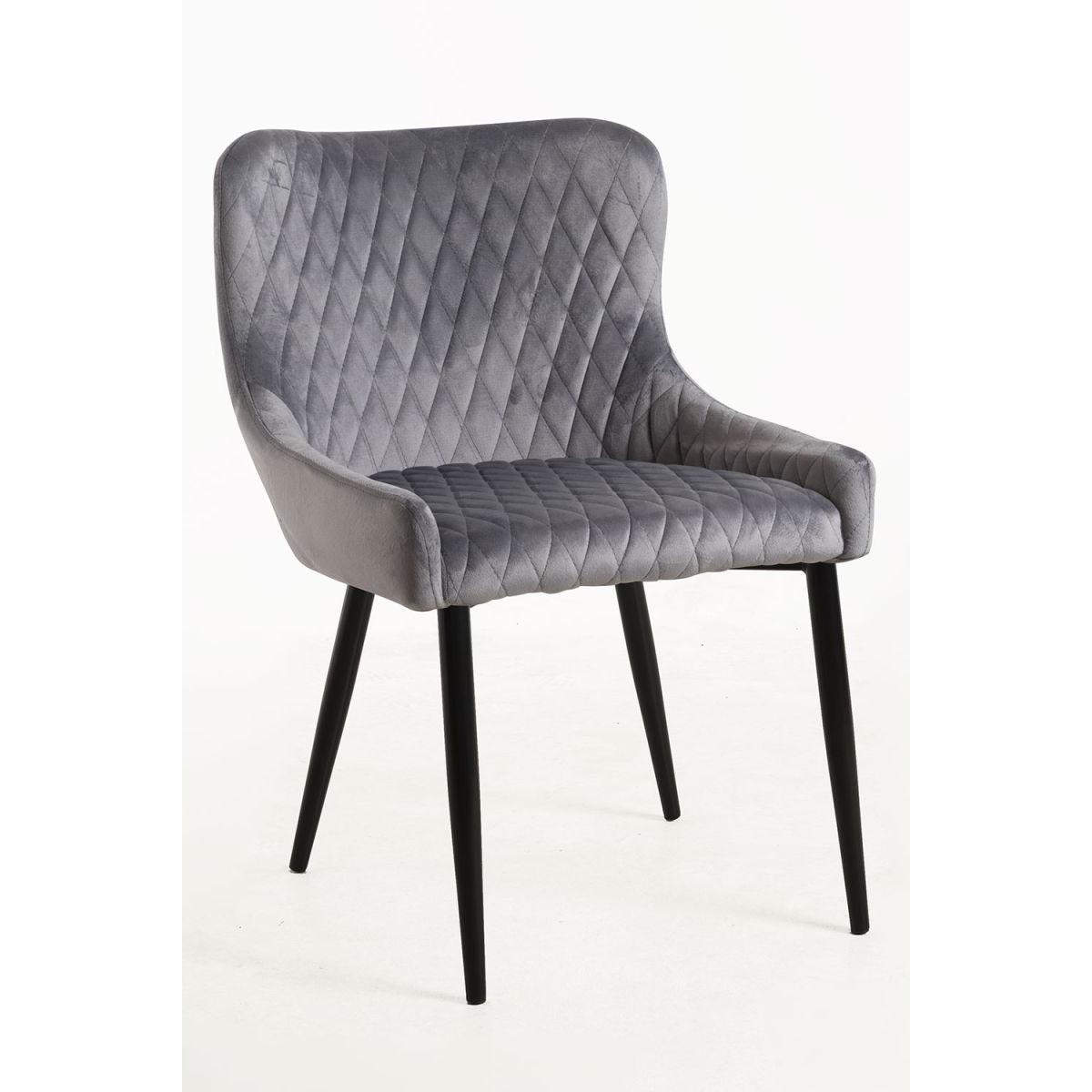 Regalos Miguel - Packs Sillas Comedor - Pack 6 Sillas Sanda Terciopelo - Gris oscuro