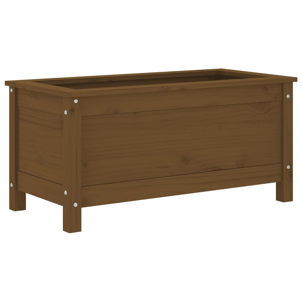 vidaXL Jardinera madera maciza de pino 82,5x40x39 cm Color Pino blanco,  Pino gris,  Pino marrón miel y mas