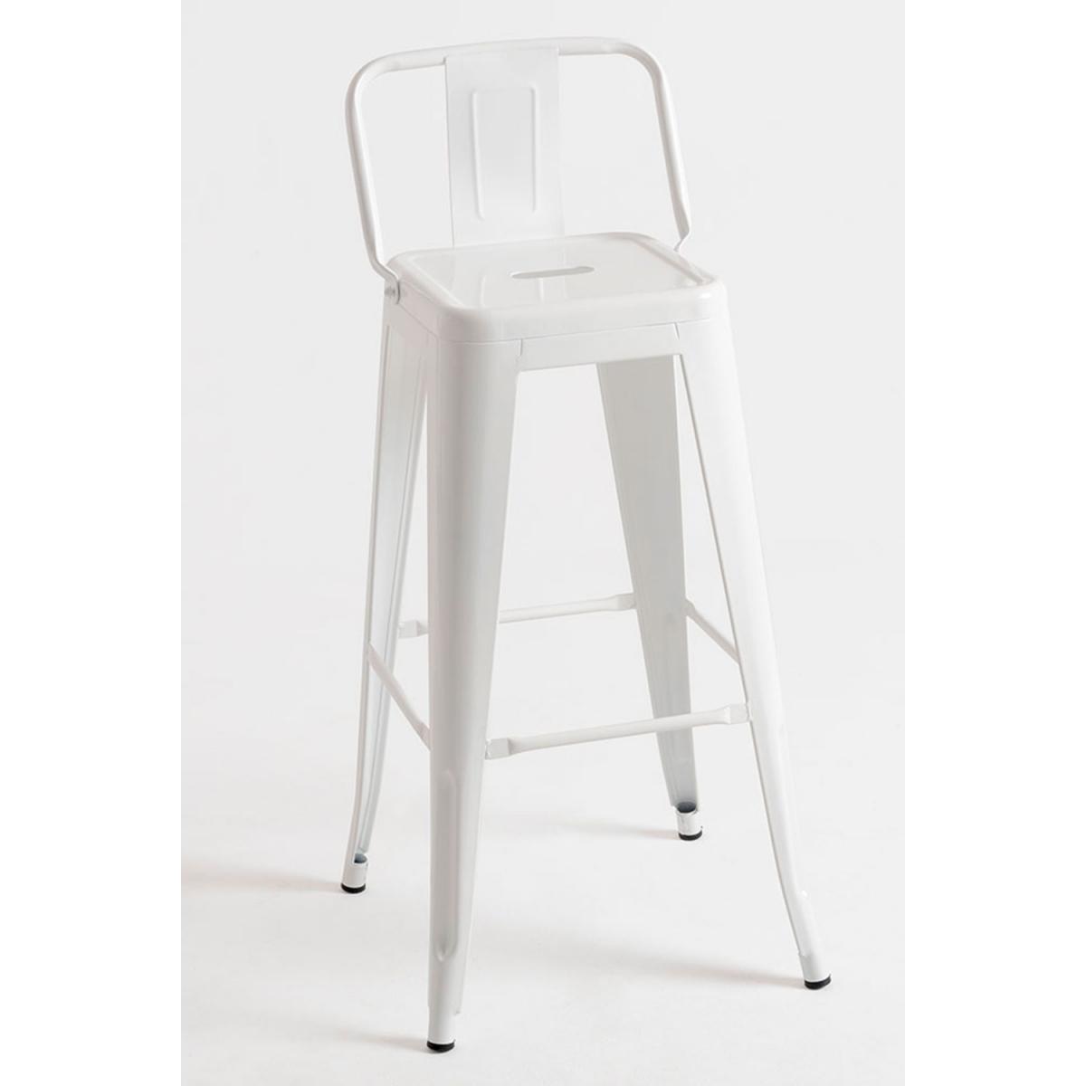 Regalos Miguel - Packs Taburetes Altos - Pack 2 Taburetes Torix Respaldo - Blanco