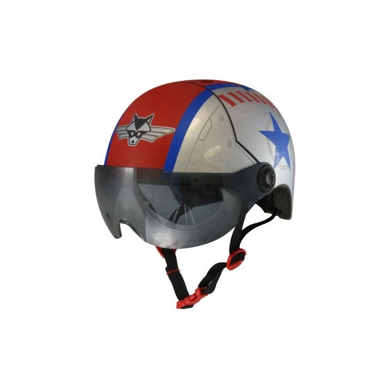 Raskullz - Casco infantil Flying Ace Aviador para bicicleta, ideal para niños de 5 años en adelante, talla 50-54 cm, diseño aeronáutico y seguro para uso diario y reparación de bicicletas