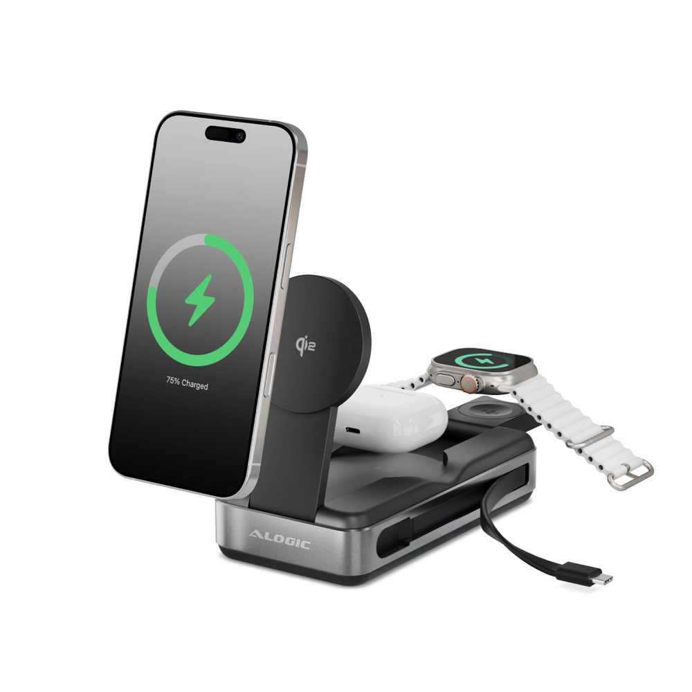 Alogic Roam - Batería externa universal 3 en 1 de 21000 mAh, carga inalámbrica