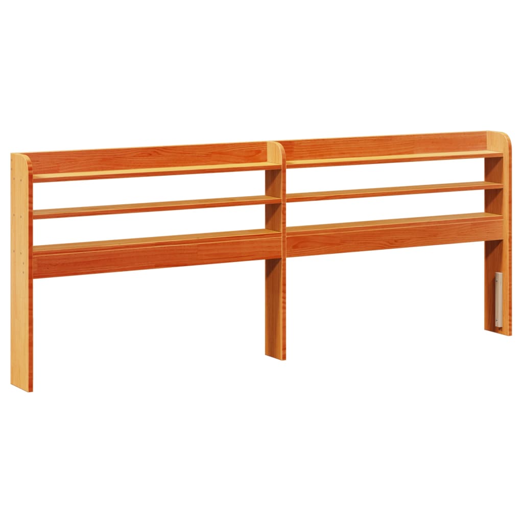 vidaXL Cabecero de cama con estantes madera maciza pino marrón 180 cm