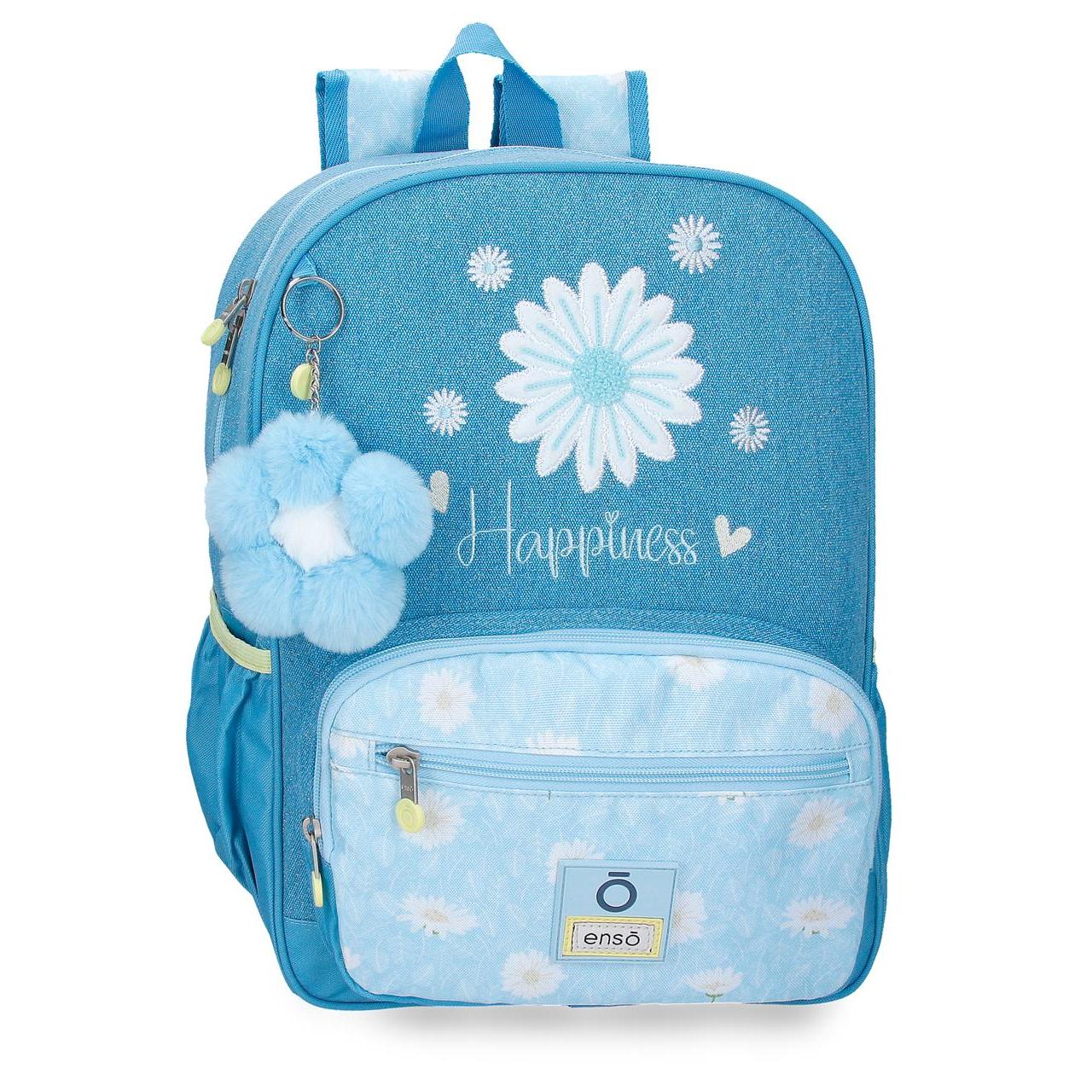 Mochila escolar adaptable a carro Enso Happiness 30x38x12cm Denim