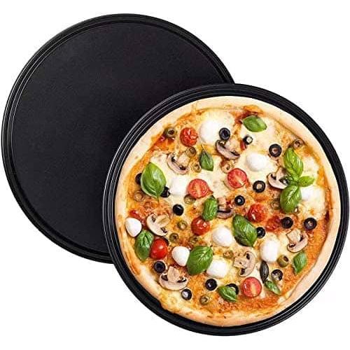 CABLEPELADO Bandeja Pizza Horno | Bandeja para Hornear Pizza | Antiadherente | Calidad Profesional | Acero al Carbono | Resiste Temperaturas De hasta 230° | Redonda | Diámetro 35 cm