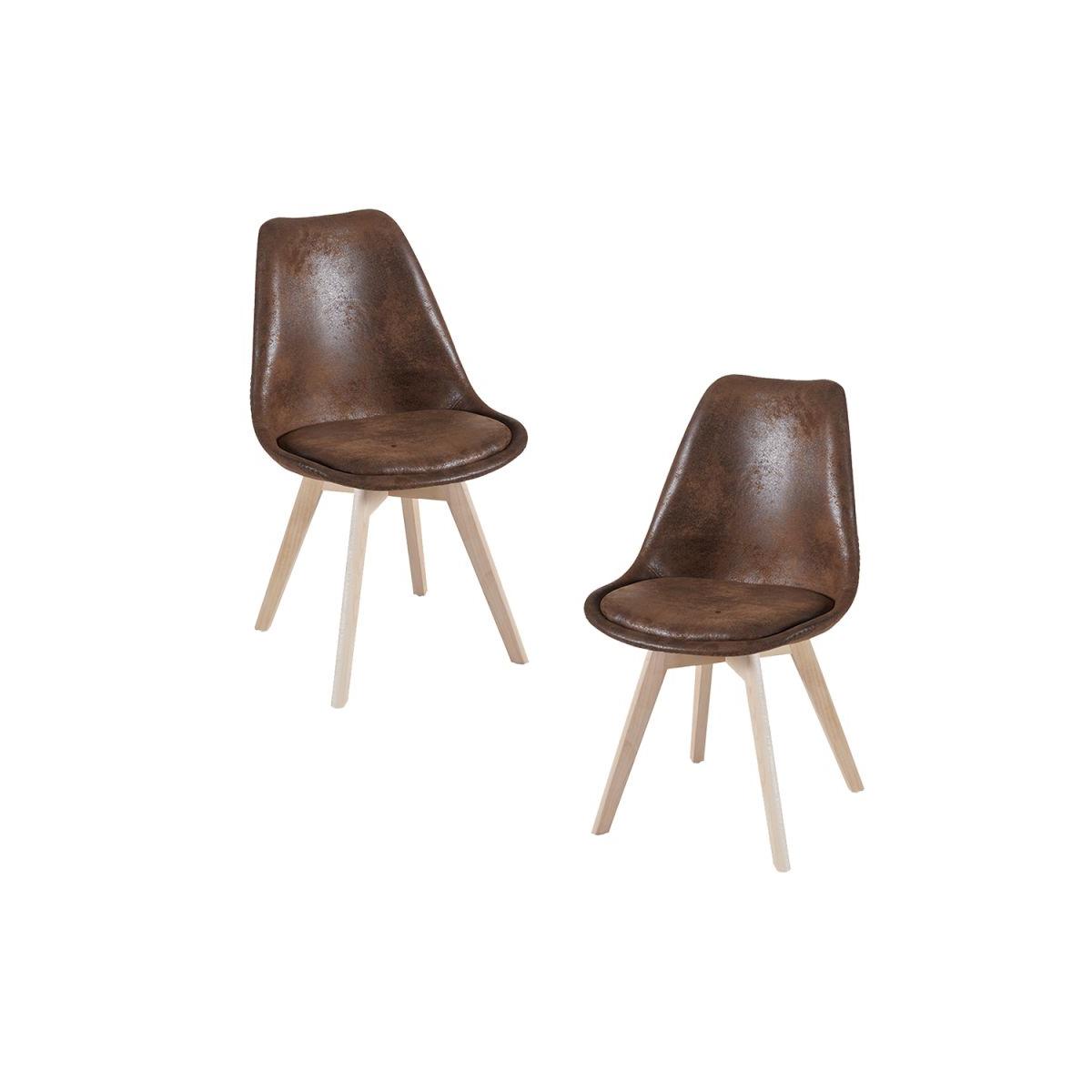 Regalos Miguel - Packs Sillas Comedor - Pack 2 Sillas Synk Vintage - Marrón