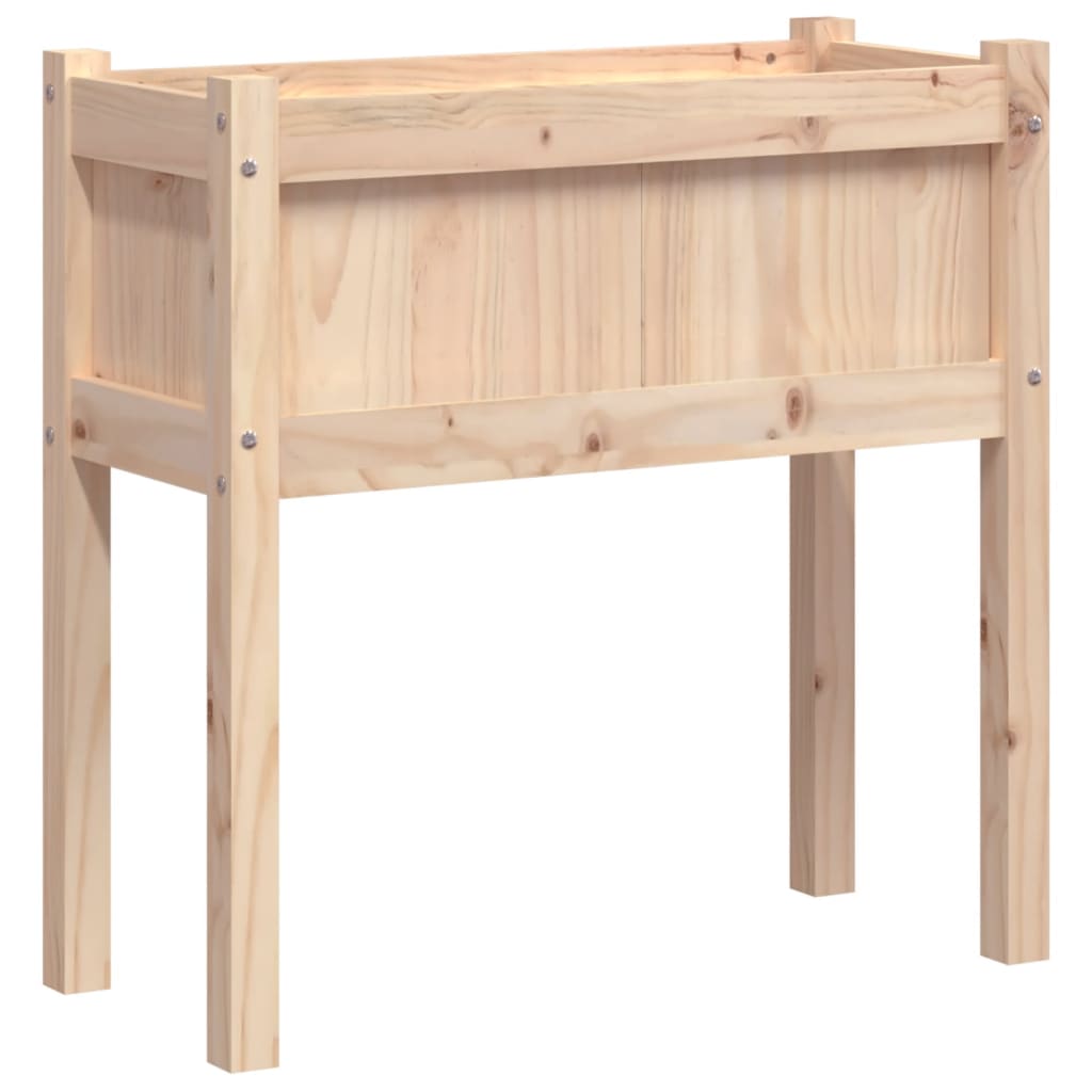 vidaXL Jardinera con patas madera maciza de pino 70x31x70 cm Color Pino natural,  Pino blanco,  Marrón pino y mas