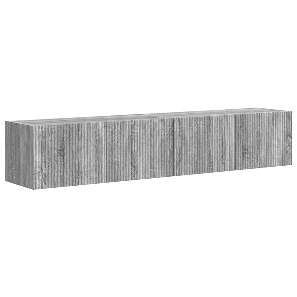 vidaXL Mueble de TV Montado en la Pared 2 uds. Madera de ingeniería Multicolor