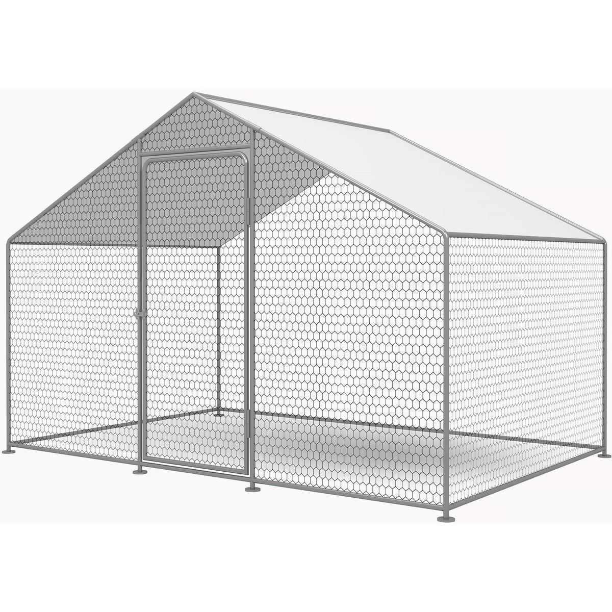 Habitat y Jardin - Recinto para pollos Recinto de malla de 6 m² 2 x 3 x 2 M acero galvanizado