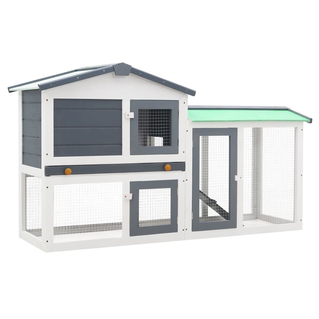 vidaXL Conejera de Exterior de Madera Casa de Animal Pequeño Jaula de Mascota Color Marrón y verde,  Marrón,  red and white y mas