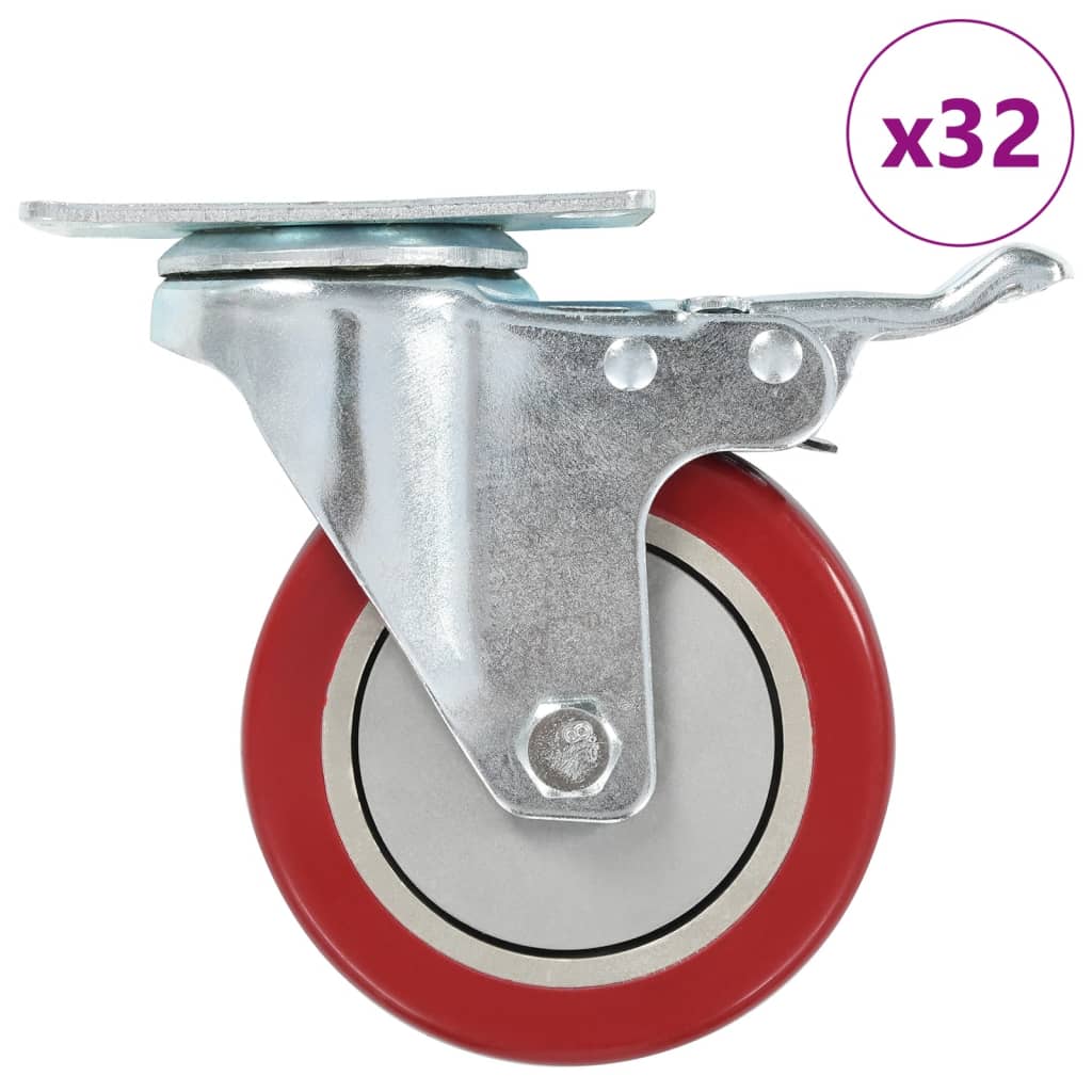 vidaXL Ruedas Giratorias con Frenos Dobles con Diámetro 100mm Materiales Cantidad 4 unidades,  8 unidades,  12 unidades y mas