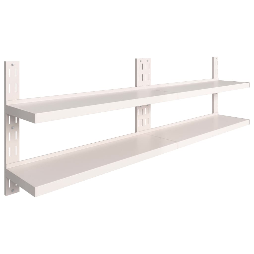 Vidaxl Estanterías Flotantes 2 Niveles Acero Inoxidable 200x30cm 240x30cm 300x30cm