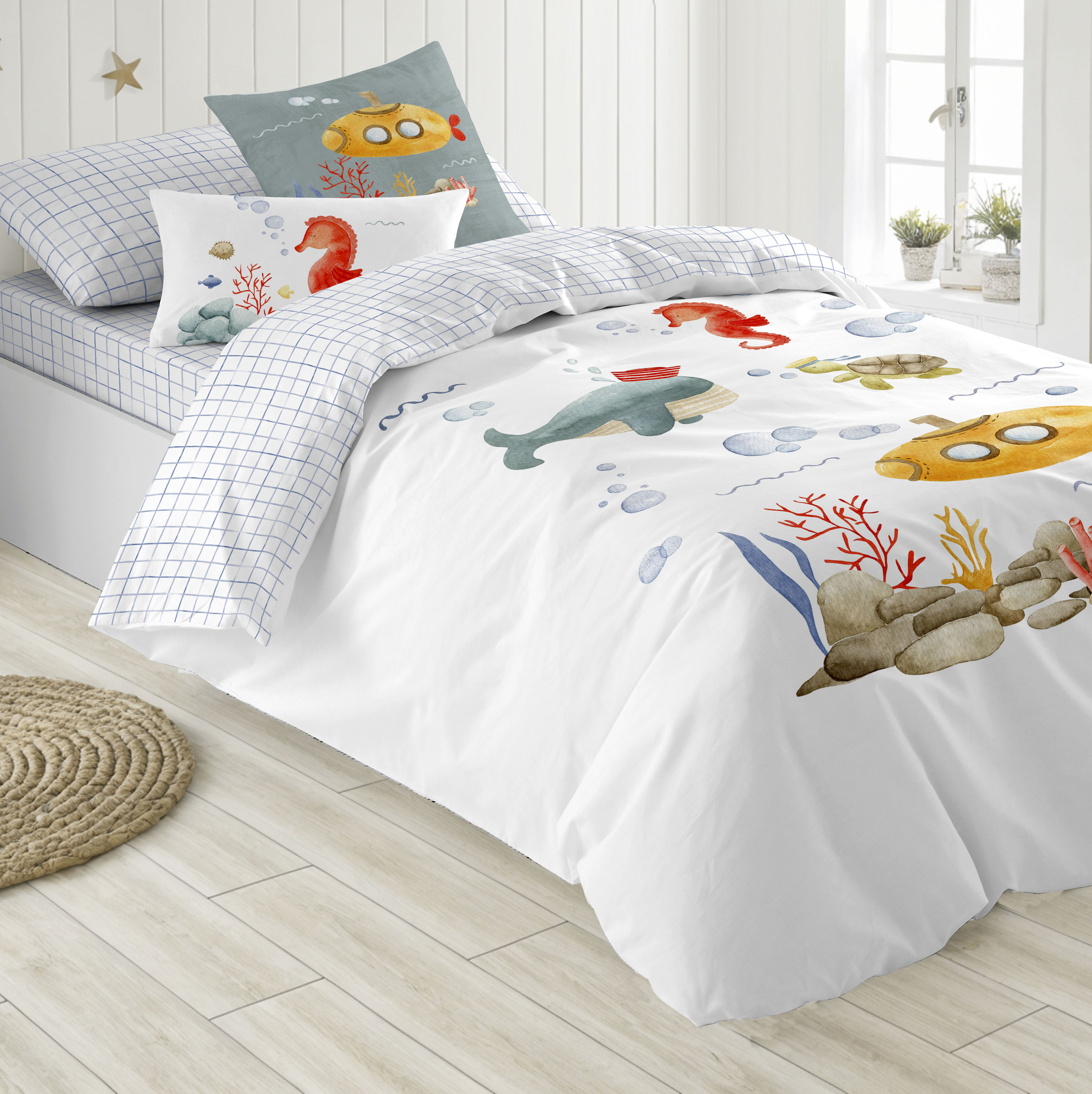COOL KIDS - Funda Nórdica Infantil Estampada Reversible - 100% Algodón - Extrasuave - Incluye Funda Nórdica + 1 Funda de Almohada - 5 Modelos Diferentes - Cama 90/105 cm - Fabricado en España