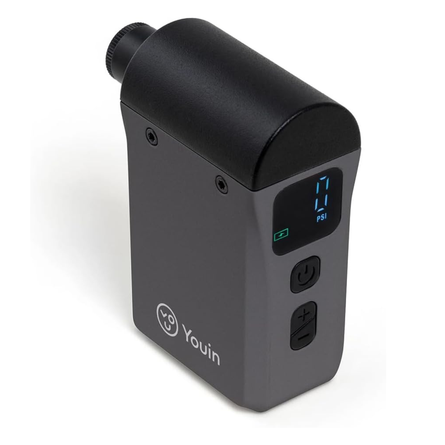 Youin MA1023 - Compresor Inflador de Aire Eléctrico Portátil Mini UltraCompacto | Batería 500 mAh | Conexión USB-C | 15 L/min, 3-100  | Apagado Automático | Pantalla Digital | Ideal Coche, Bici, Bicicleta, Moto, Patinete, Balón, Pel