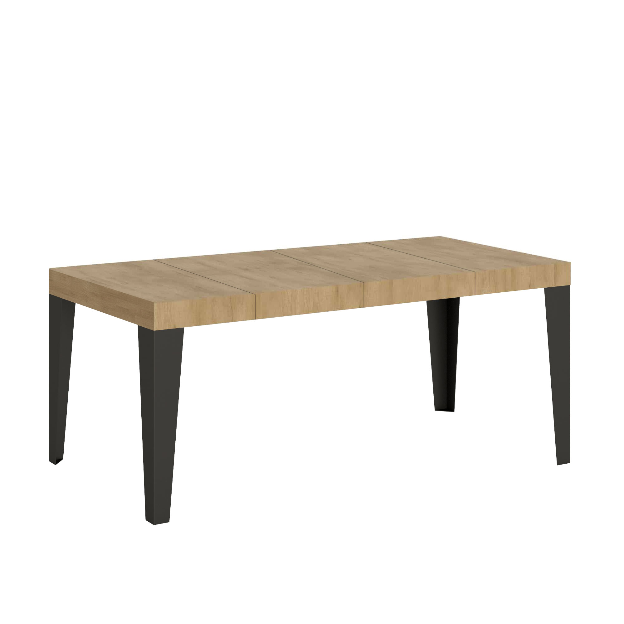 Mesa extensible 90x90/246 cm Flame Premium Roble Nature Estructura Antracita - Itamoby