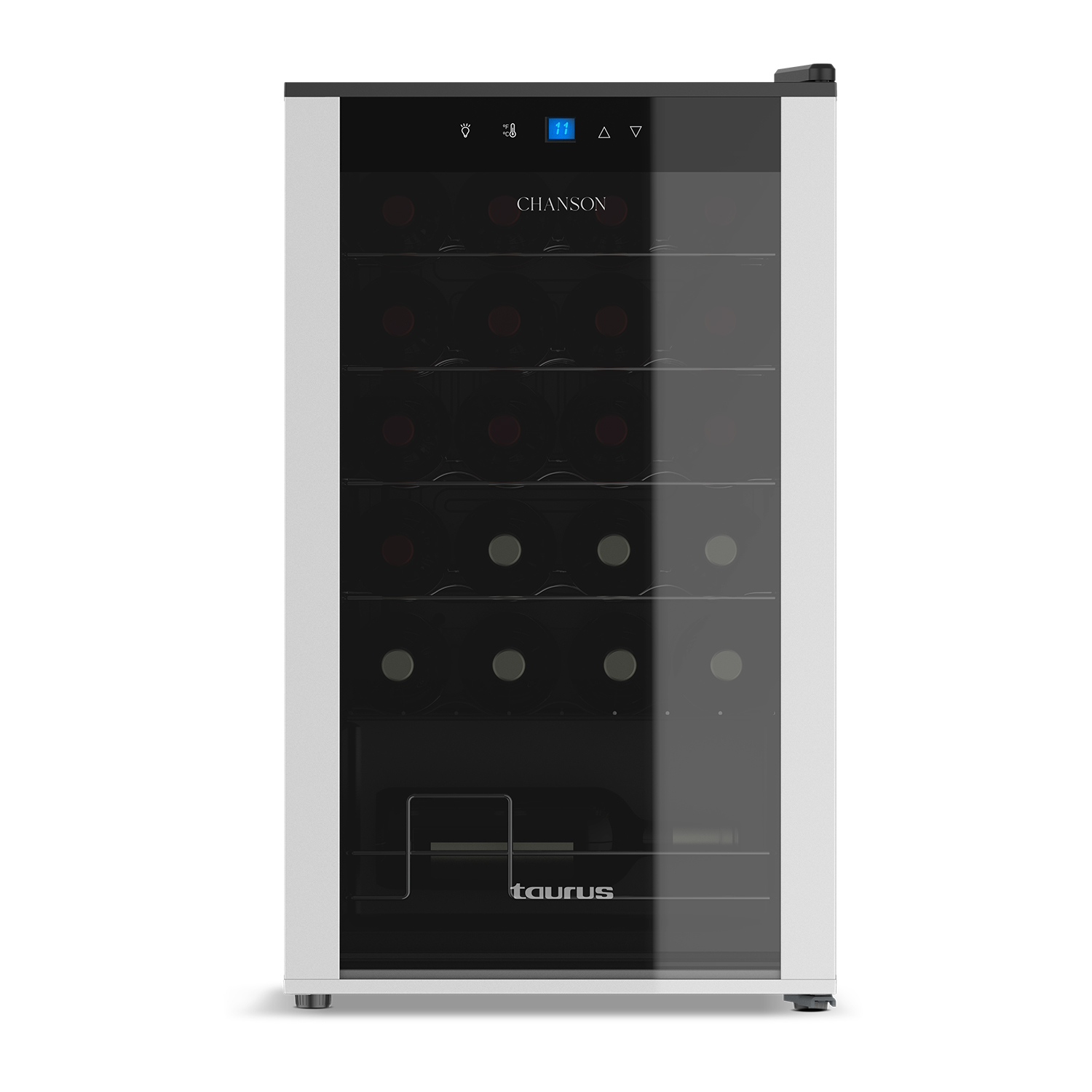Taurus Chanson 24 Nevera de vino termoeléctrico Independiente Negro, Plata 24 botella(s)
