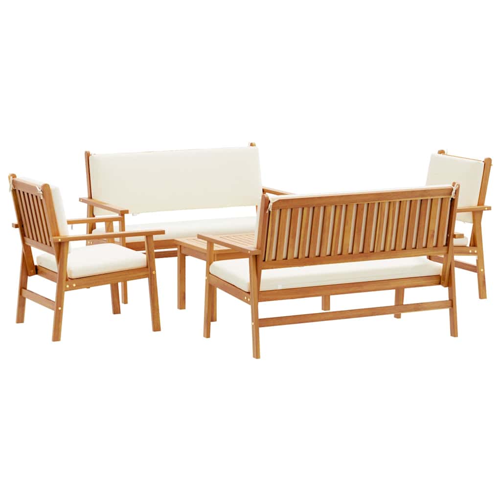 vidaXL Conjunto de sofás de jardín 5 pcs Marrón
