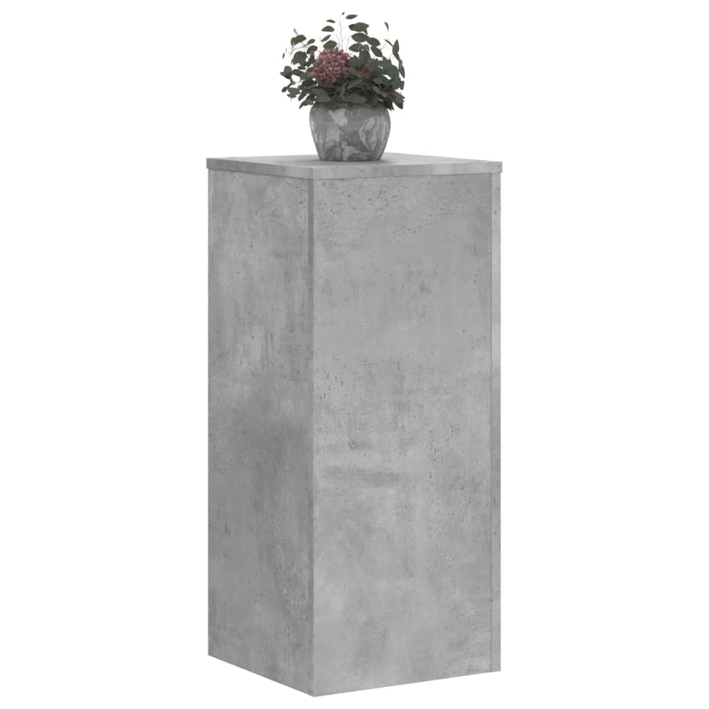 vidaXL Soportes de plantas 2 uds madera 30x30x70 cm Color Gris hormigón,  Gris sonoma,  Blanco y mas