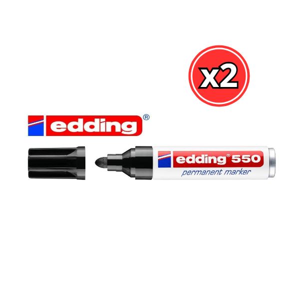ROTULADOR PERMANENTE EDDING 550 AZUL, NEGRO, ROJO Y VERDE - PACK DE 2 UNIDADES