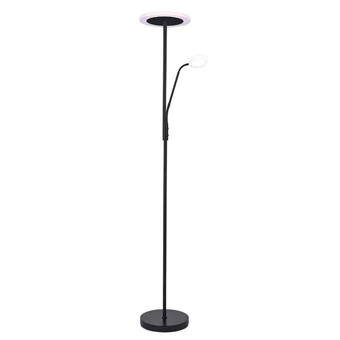 BEL AIR HOME - Lámpara de pie BAYANI para salón o estudio, con LED regulable 28W+6W (2240lm+480lm), temperatura ajustable 3000K/4000K/6500K, altura 179 cm y diámetro 25 cm