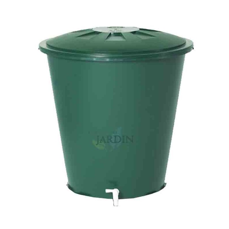 GRAF Depósito de Agua de Polipropileno 200 L Graf. Recuperador de agua con Tapadera + Grifo, 77x80 cm, verde