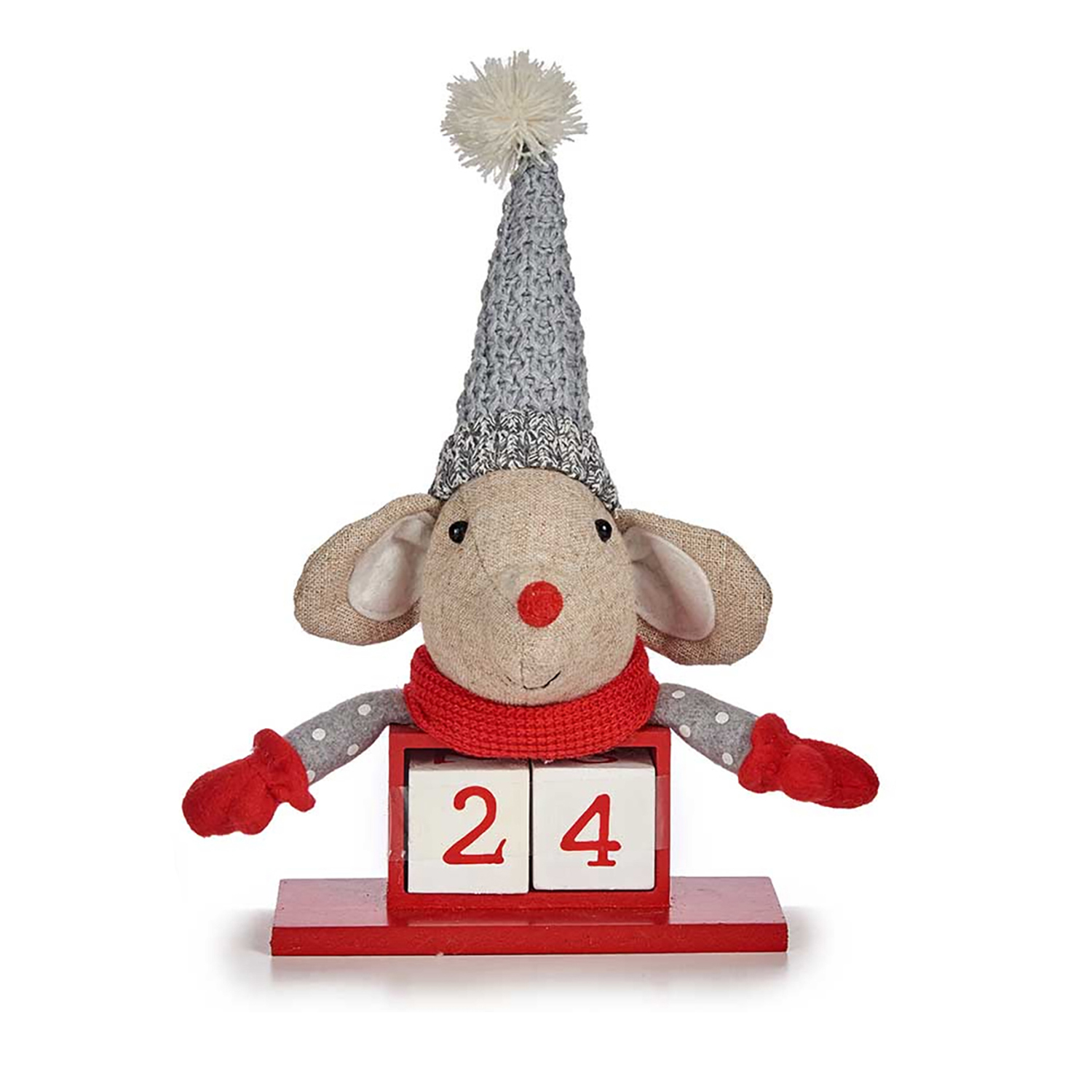 DAM. Calendario navideño con diseño de ratón. 20x13x23cm