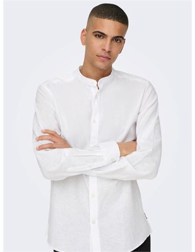 CAMISA HOMBRE CUELLO TIRA MAO LINO Y ALGODON SLIM FIT ONLY & SONS ONSCAIDEN NOOS 22019173