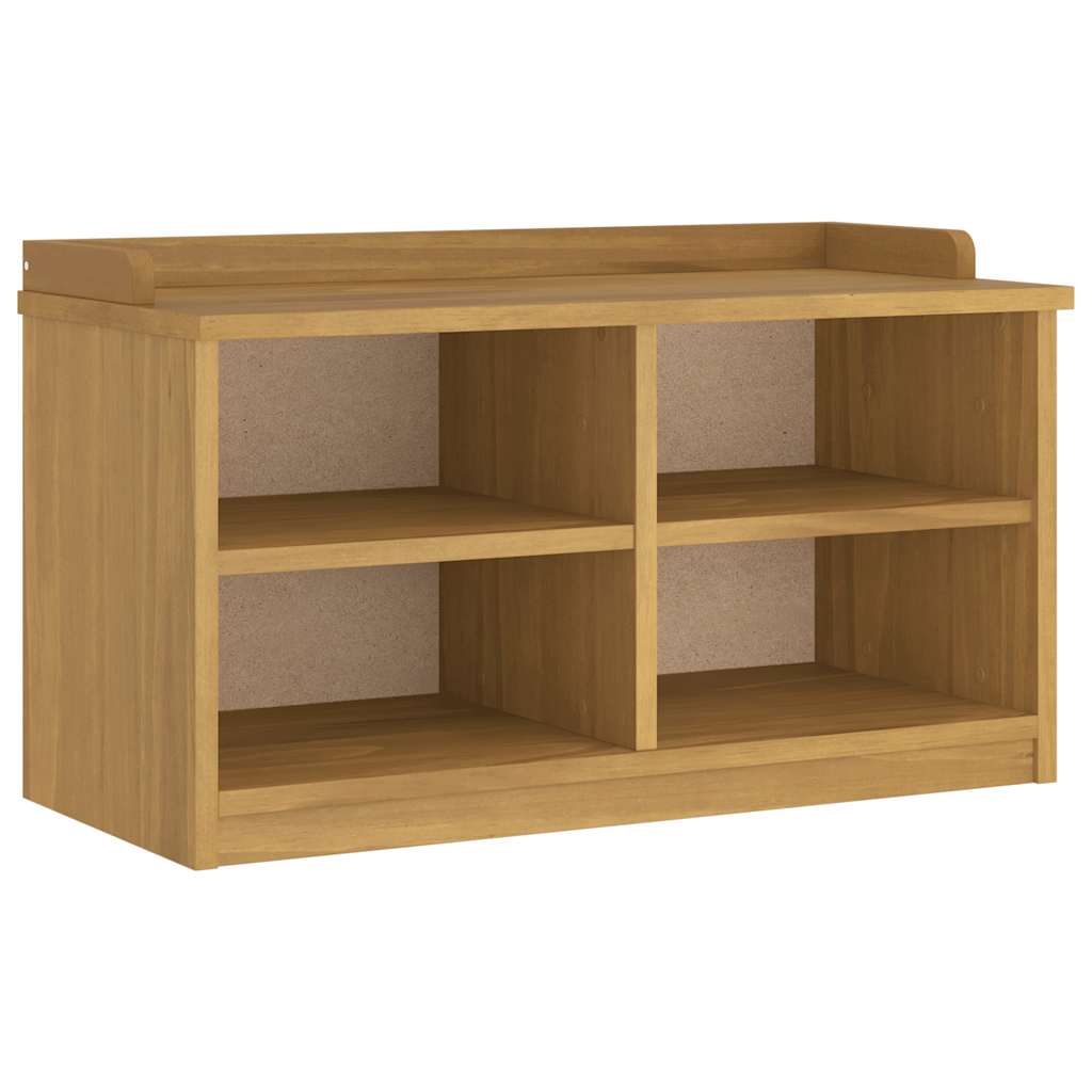 vidaXL Banco de recibidor SANDNES madera maciza de pino 87x40x50 cm en color wallnut/acacia/Blanco