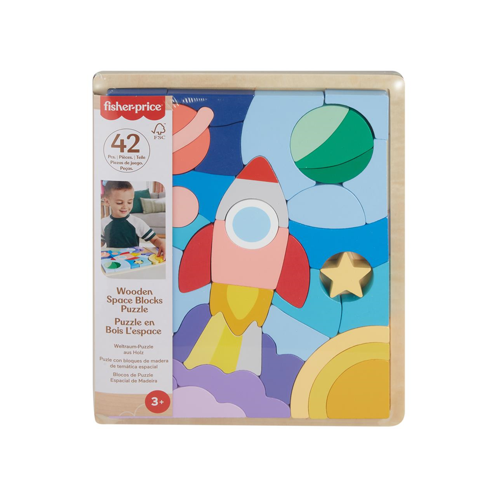 Puzzle Madera Del Espacio Fisher-Price con 42 piezas. (Mattel HXY42)