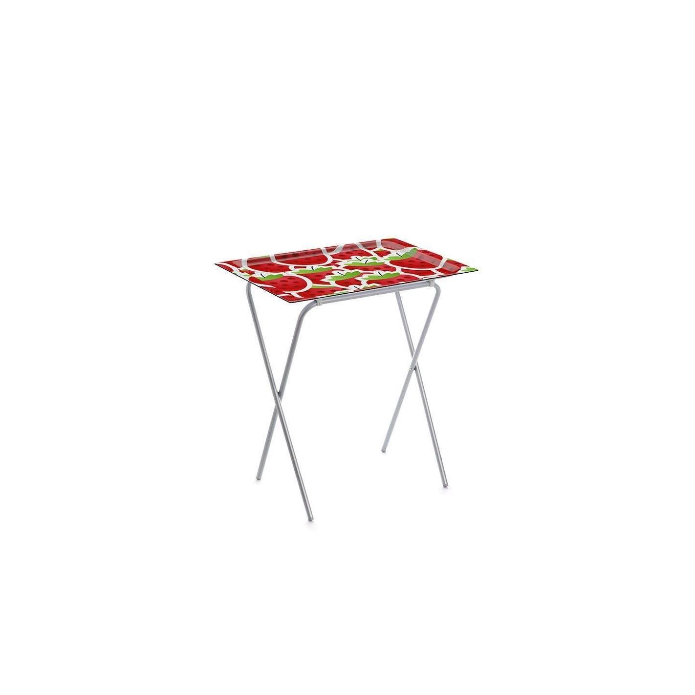 DON HIERRO - Mesa plegable auxiliar ADA con bandeja extraíble para interior y exterior-