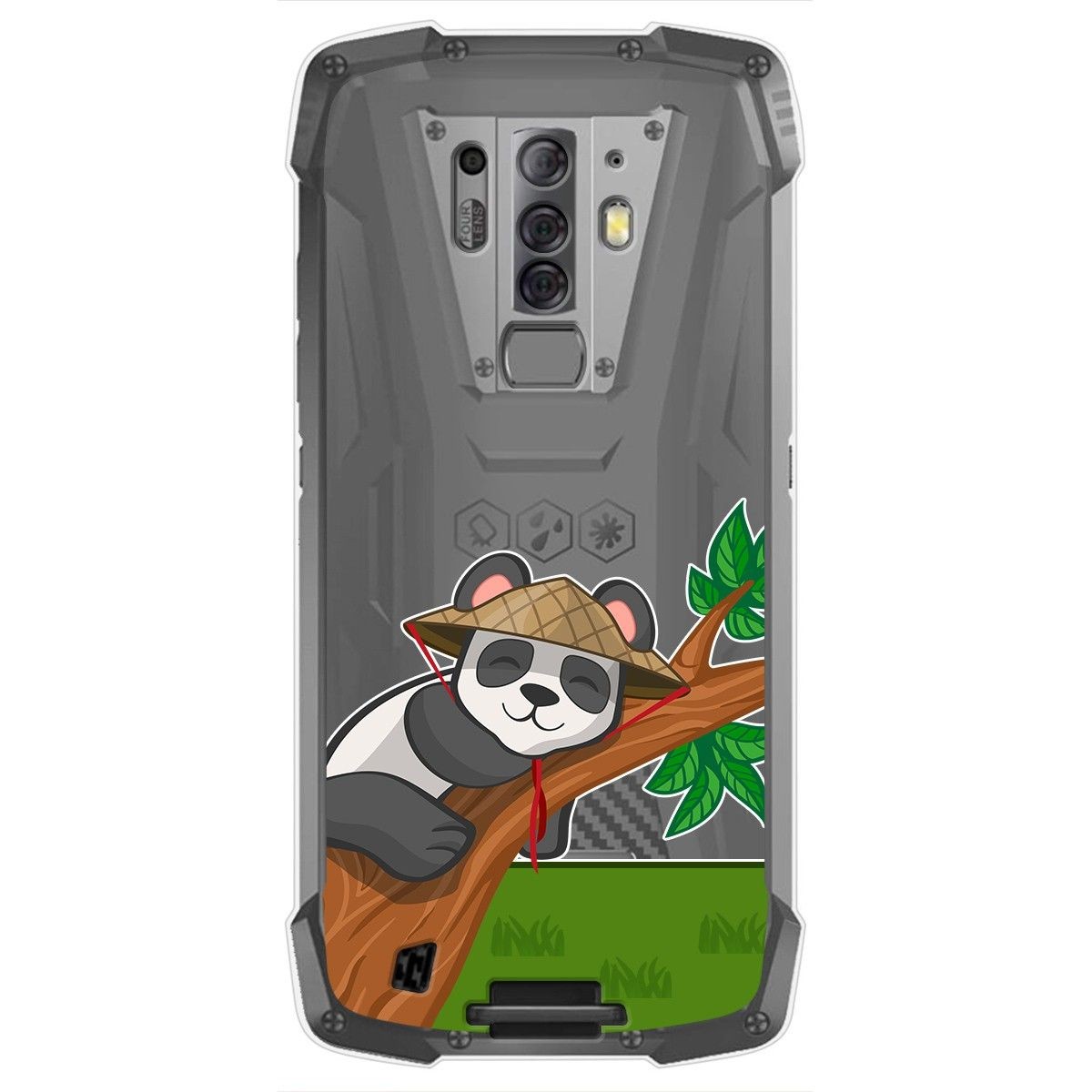 Tumundosmartphone Funda Gel Transparente para Blackview BV6900 / BV6900 Pro diseño Panda Dibujos
