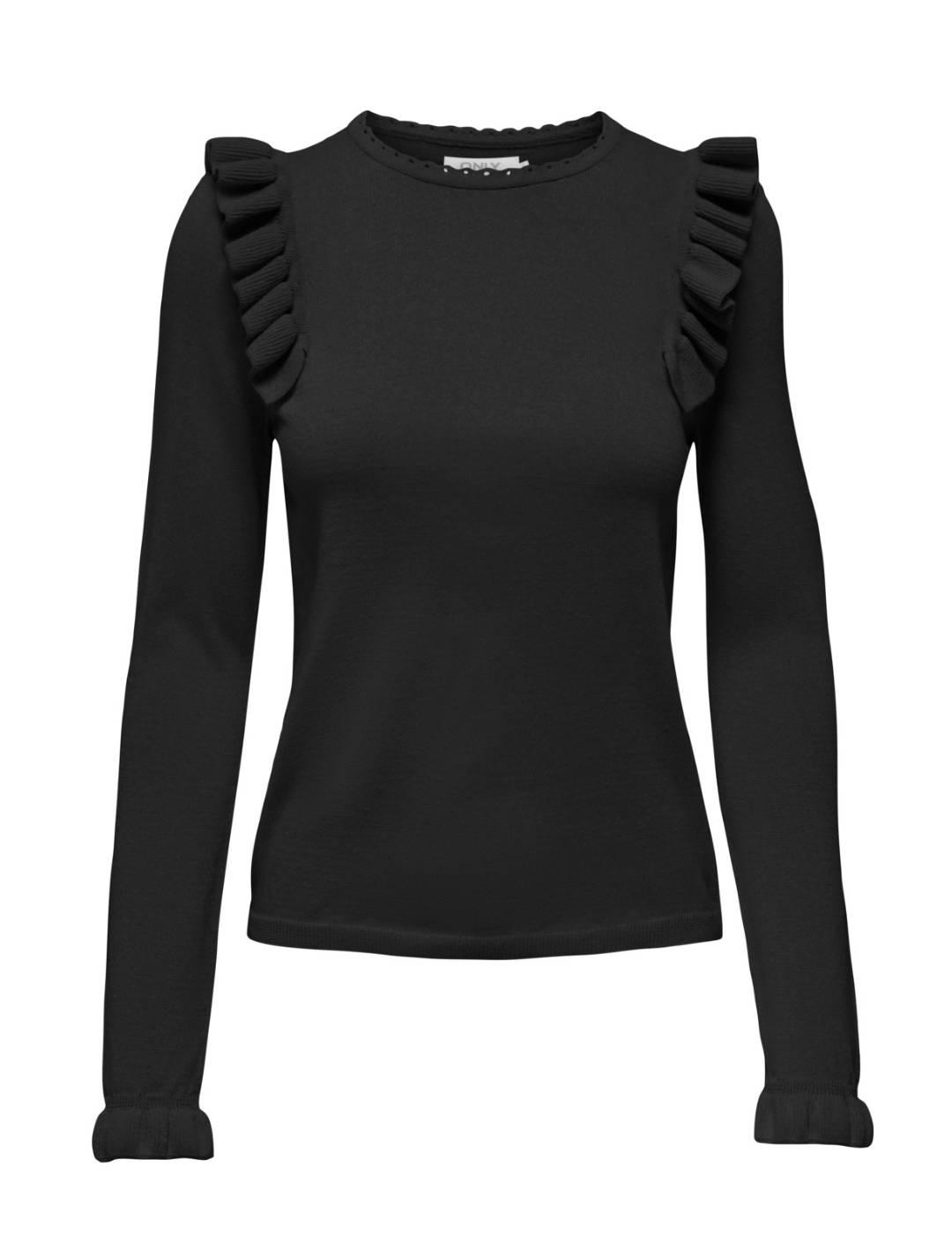 Jersey Only Zandra negro cuello alto para mujer