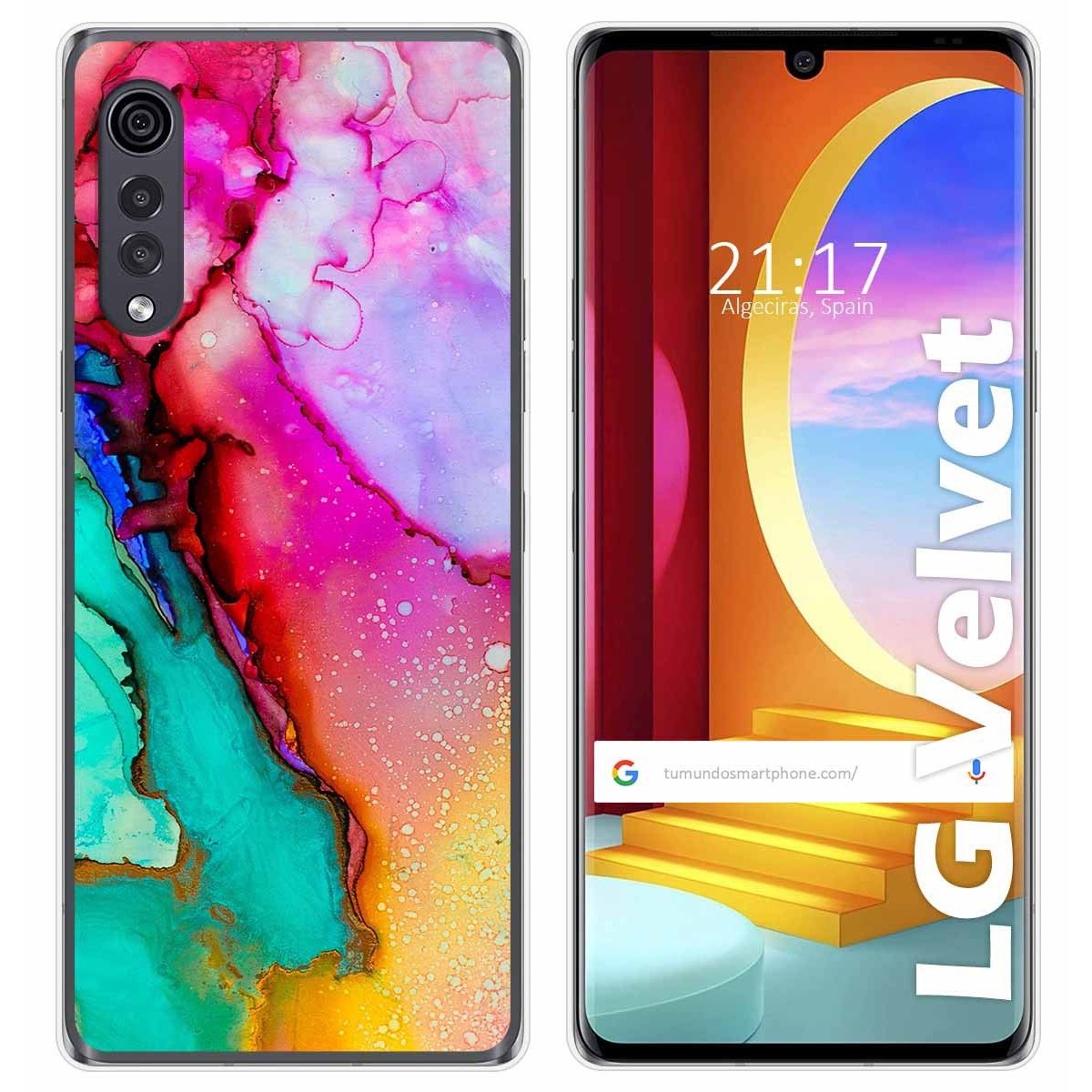 Tumundosmartphone Funda Gel Tpu para LG Velvet 5G diseño Mármol 15 Dibujos