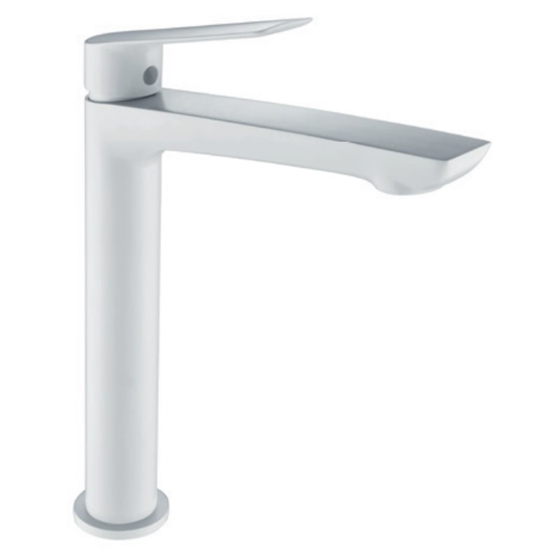 Imex Luxor BDX023-3BL grifo monomando lavabo caño extra largo acabado blanco mate