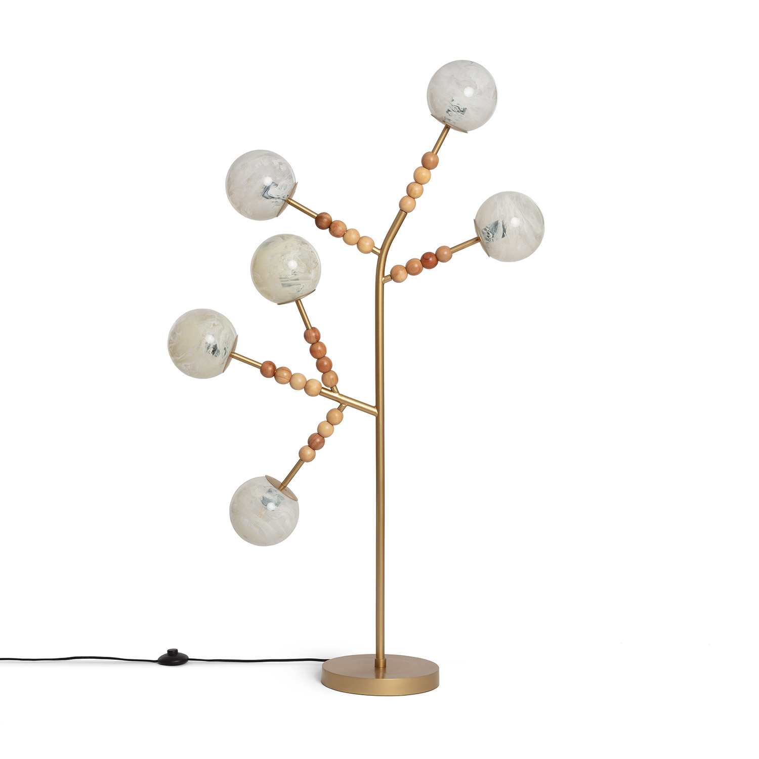 Ledkia Lámpara de Pie Metal Cristal Routi  ILUZZIA Dorado