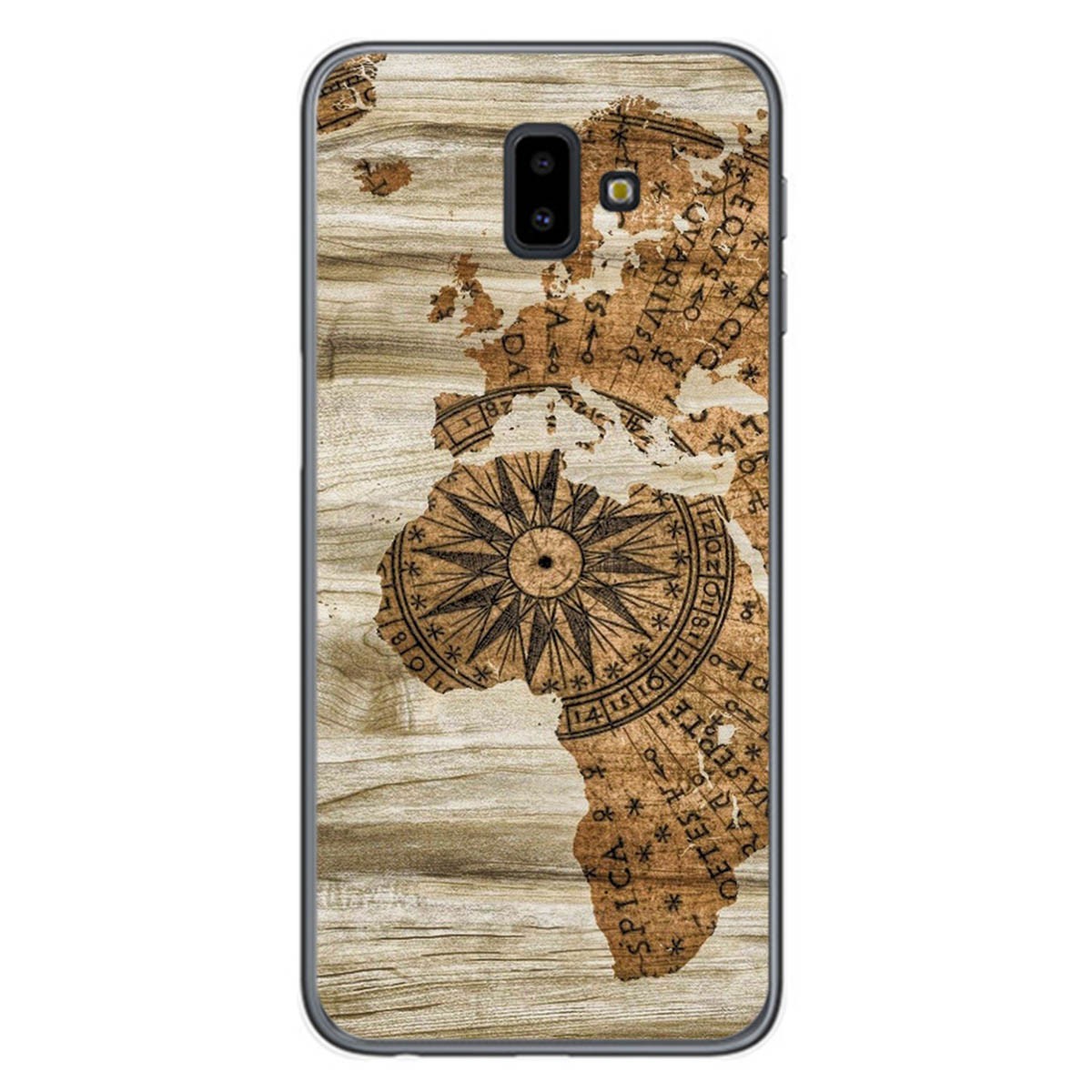 Tumundosmartphone Funda Gel Tpu para Samsung Galaxy J6+ Plus diseño Madera 07 Dibujos
