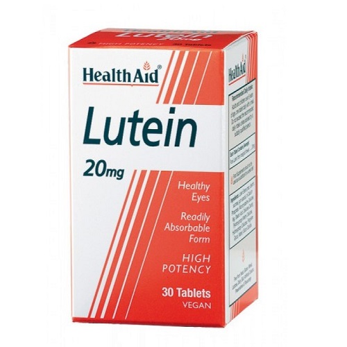 Health Aid Luteína 20Mg. 30Cap. para la Visión y Salud Ocular - Suplemento Vegetariano
