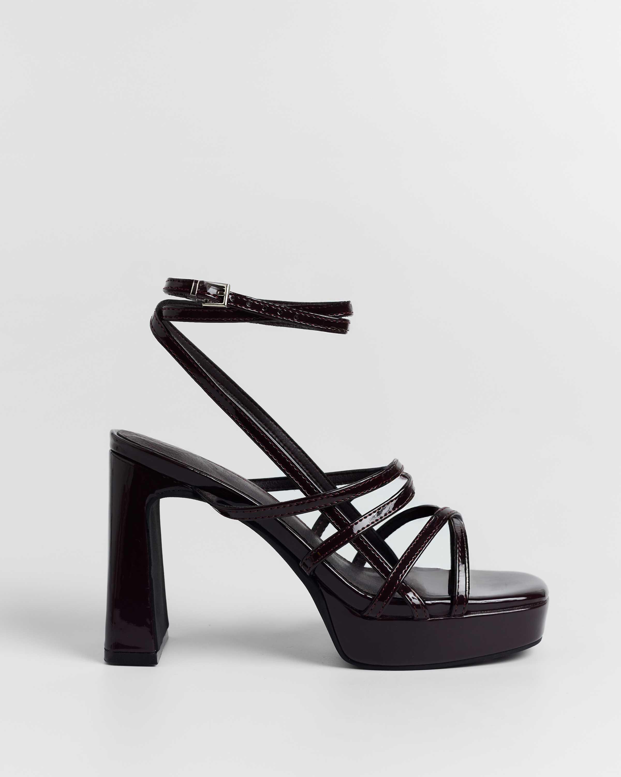 Mim Shoes NORI BURDEOS Sandalias de tacón Mujer Cuero PU 14895506751874