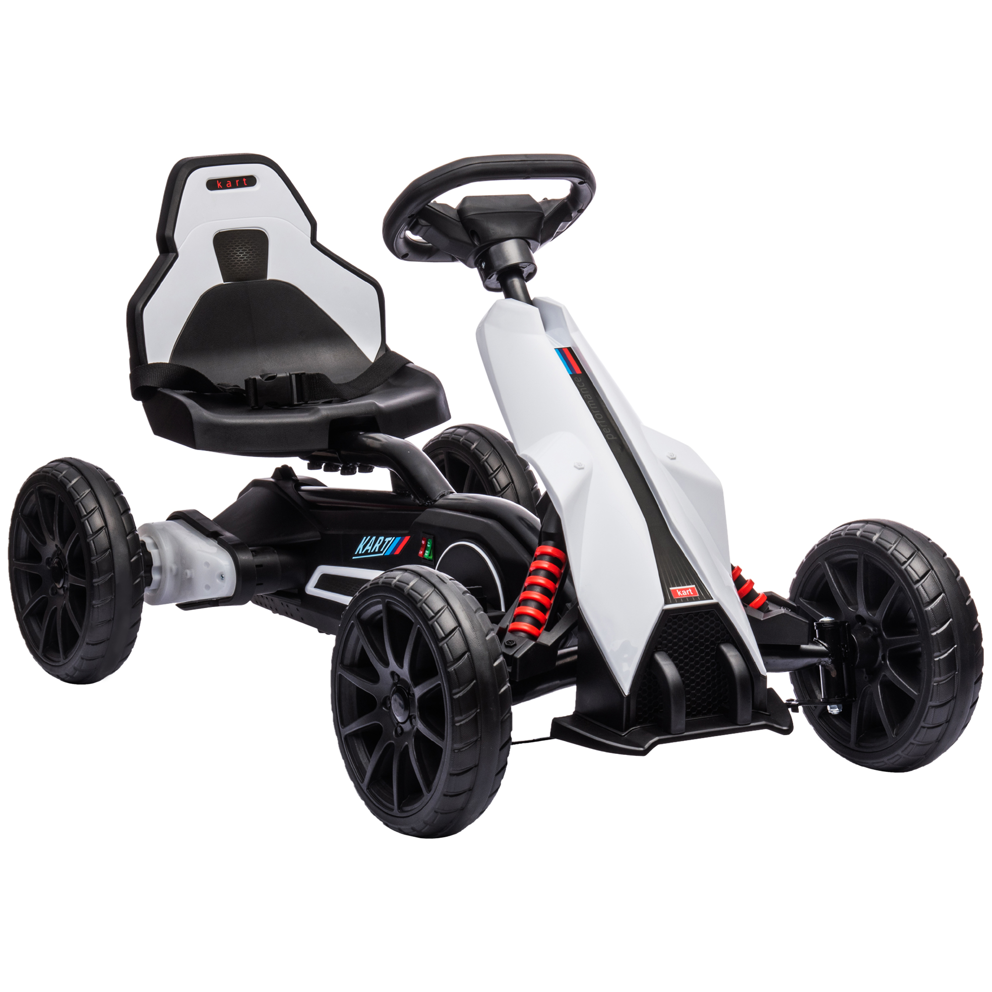 HOMCOM Go Kart Coche Eléctrico para Niños de 3 a 8 Años Kart con Batería 12V Velocidad Ajustable 3-5 km/h y Cinturón de Seguridad Carga 30 kg para Exterior 100x58x58,5 cm