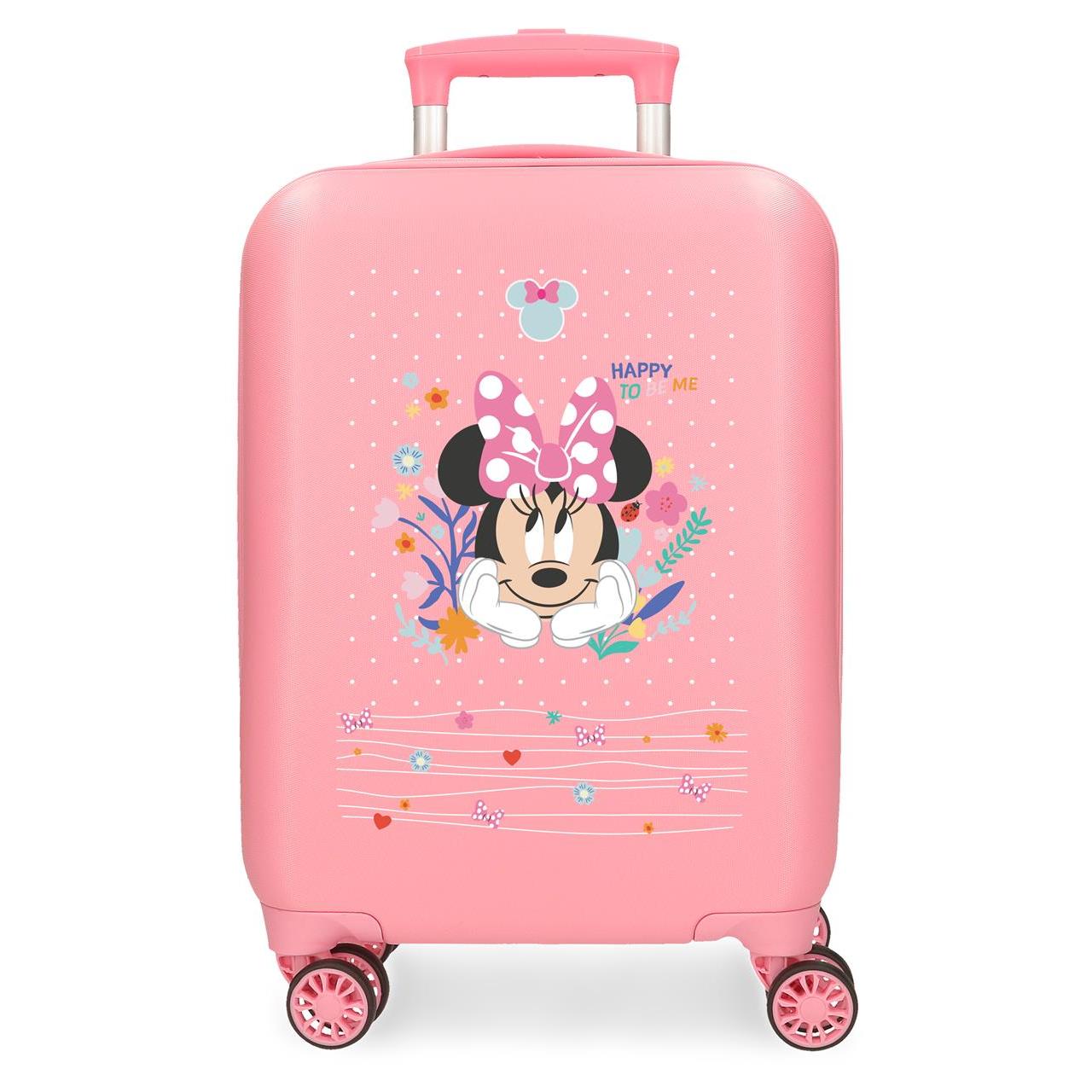 Maleta de cabina Disney Minnie happy to be me rosa 50x33x20cm