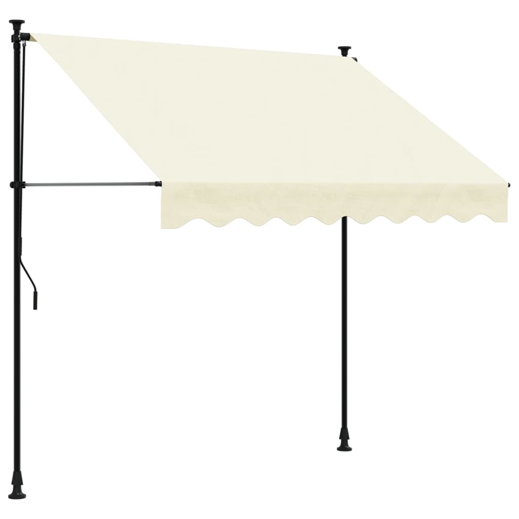 vidaXL Toldo retráctil tela y acero crema 200x150 cm Protección Rayos UV para Terraza Patio Exterior Jardín