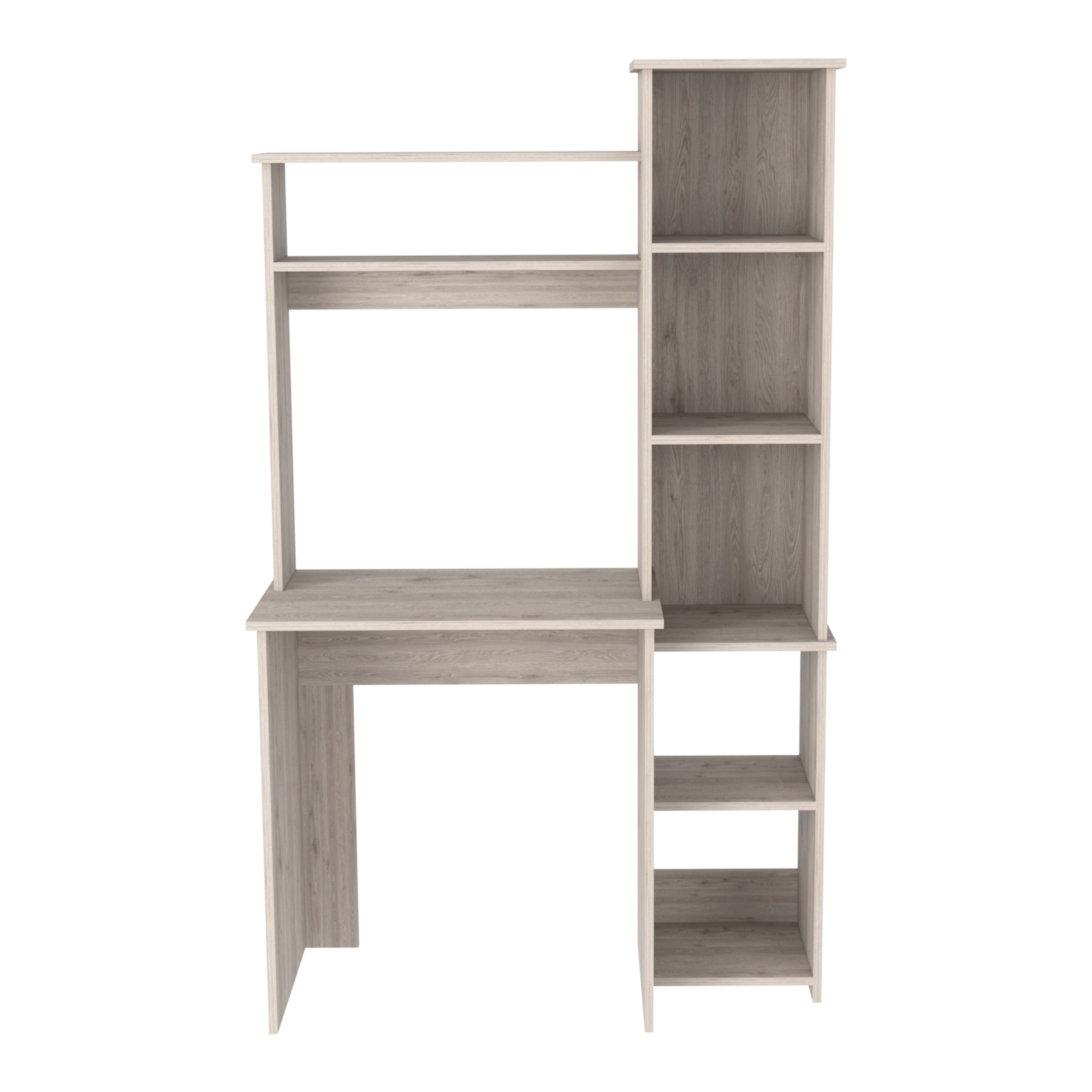 TUHOME Mesa de Escritorio Versalles, con estantería, Blanco Madera Manufacturada Oficina-Mesas