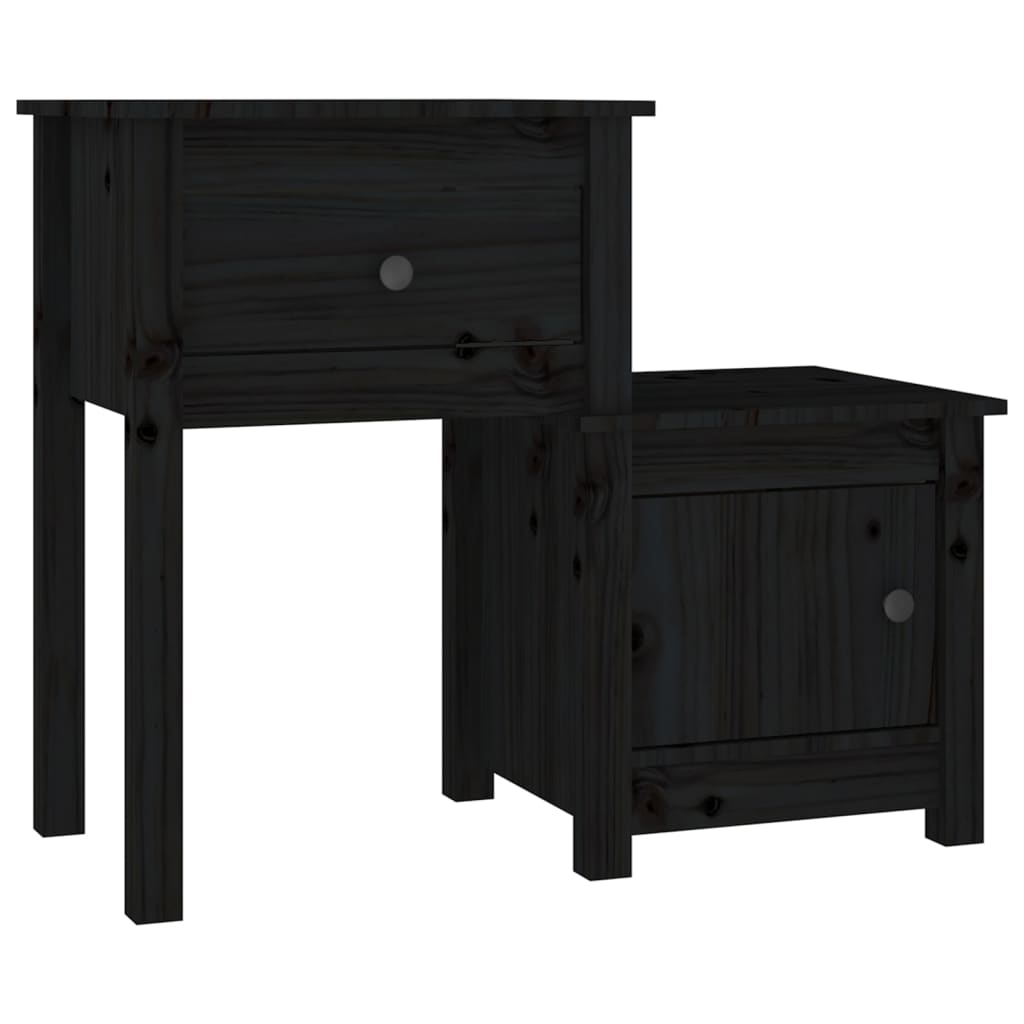 Mesita de Noche Vidaxl Madera Maciza Pino 79,5x38x65,5 Cm