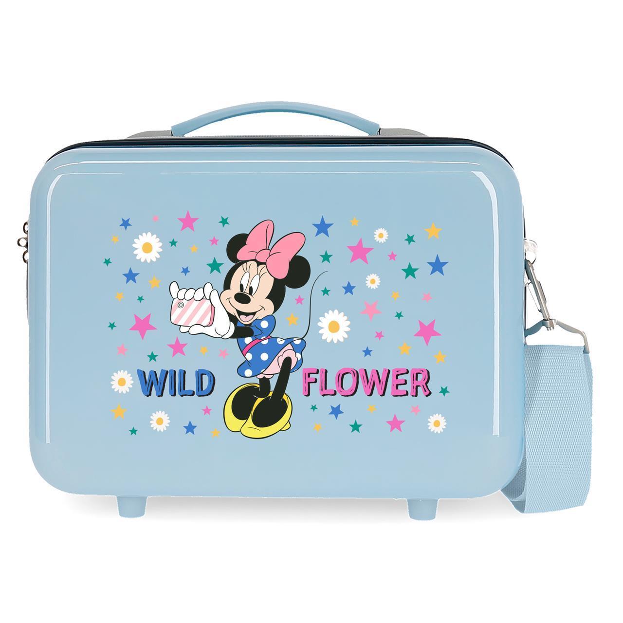 Neceser Abs Disney Minnie wild flower azul claro 21x29x15cm