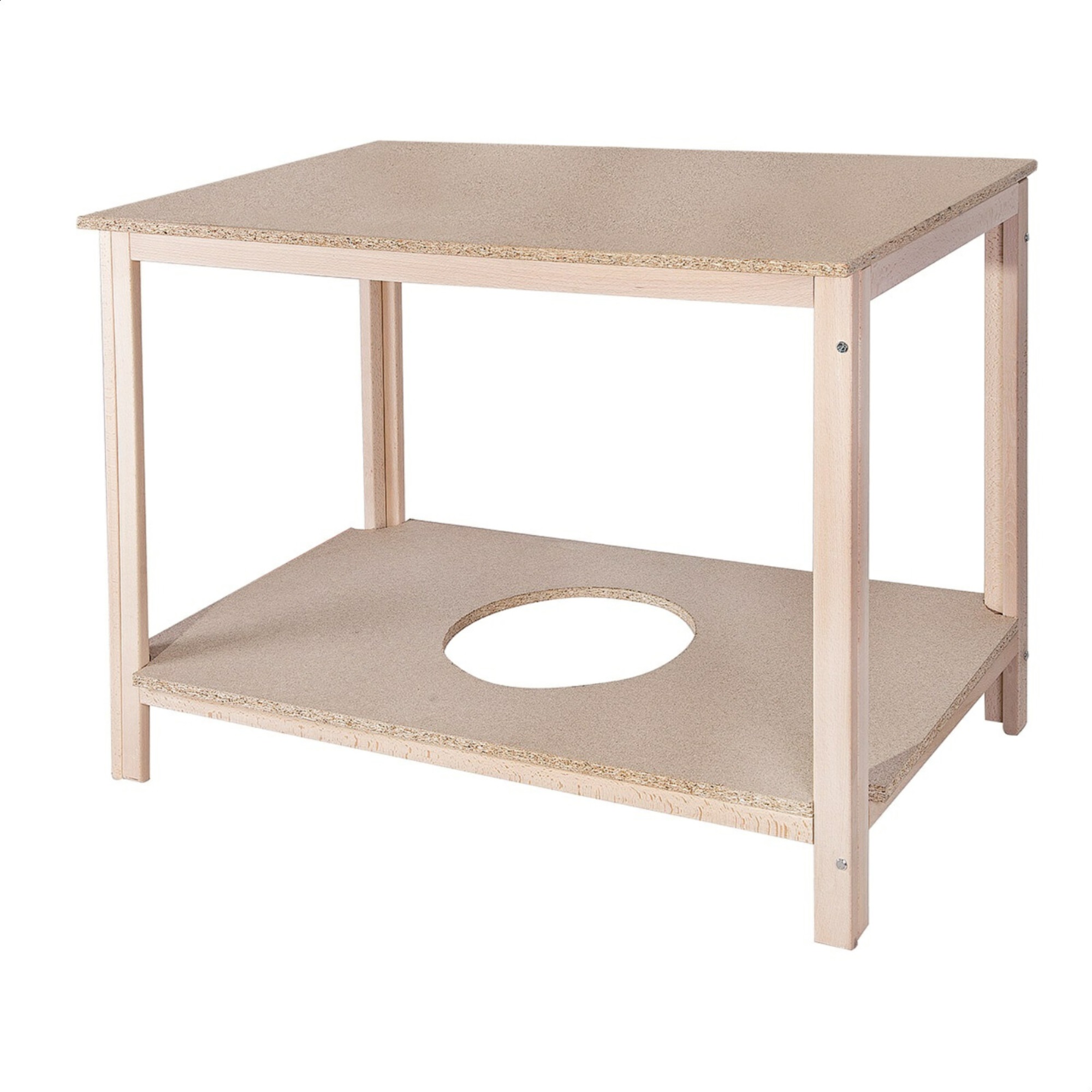 Mesa camilla rectangular en madera de haya SIN barniz 140x80x75