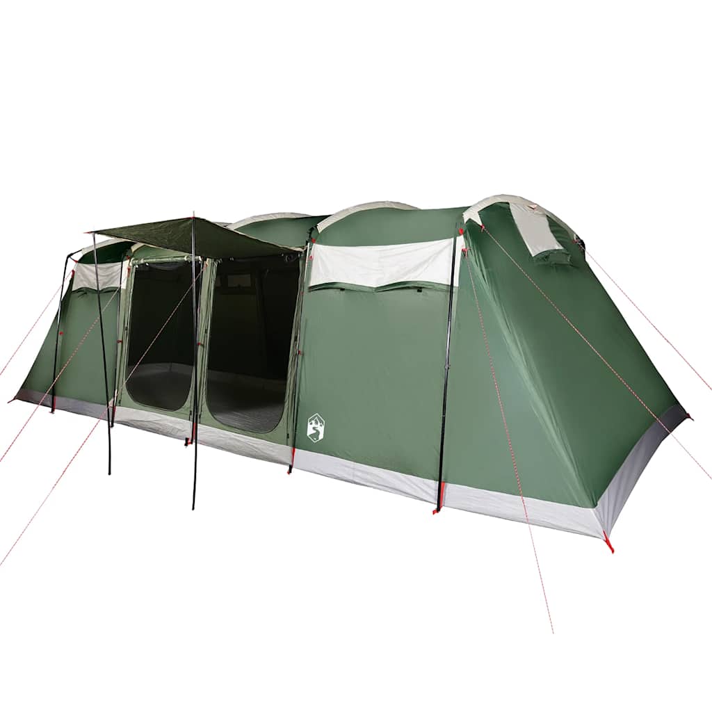 vidaXL Tienda de campaña familiar túnel 8 personas impermeable verde