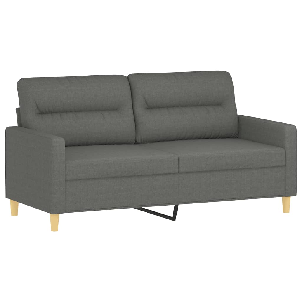 vidaXL Sofá de 2 plazas de tela gris oscuro 140 cm