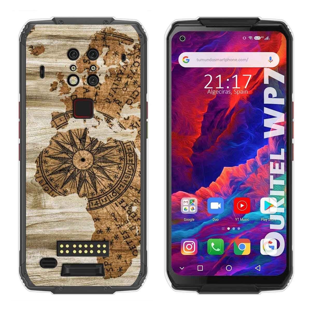 Tumundosmartphone Funda Gel Tpu para Oukitel Wp7 diseño Madera 07 Dibujos